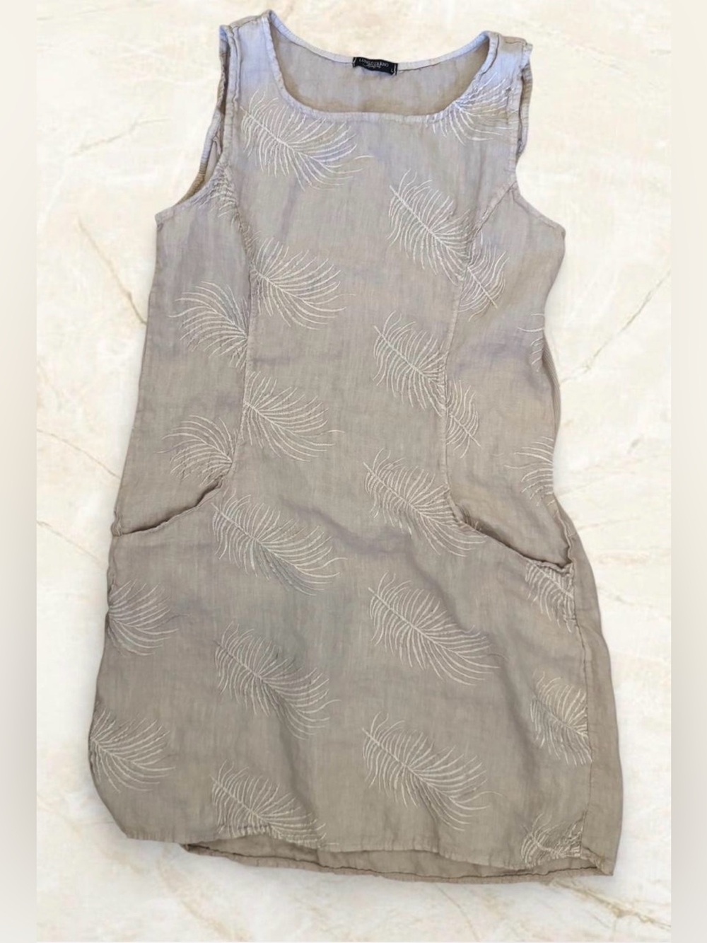 Lungo L'Arno 100% Linen Dress Made in Italy Size L